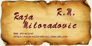 Raja Miloradović vizit kartica